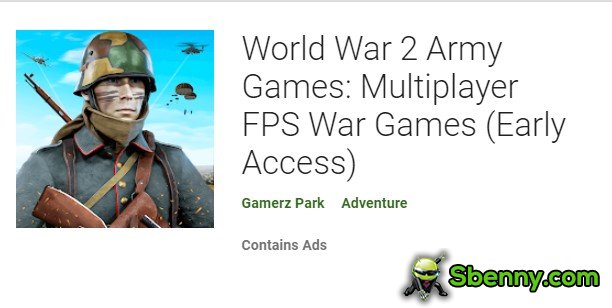 world war 2 army games multiplayer fps war games