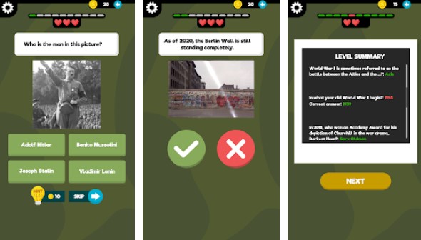 Weltkrieg 2 Quiz offline ww2 Geschichte Trivia Spiele MOD APK Android