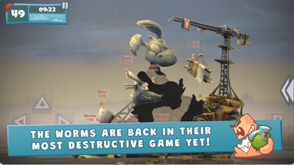 Gameplay screenshot from worms w m d mobilize for Android