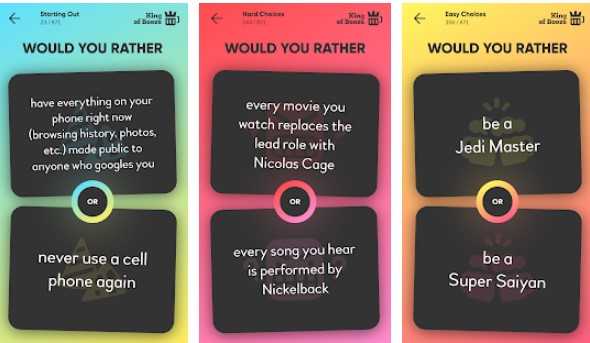 Gameplay screenshot from would you rather dirty for Android