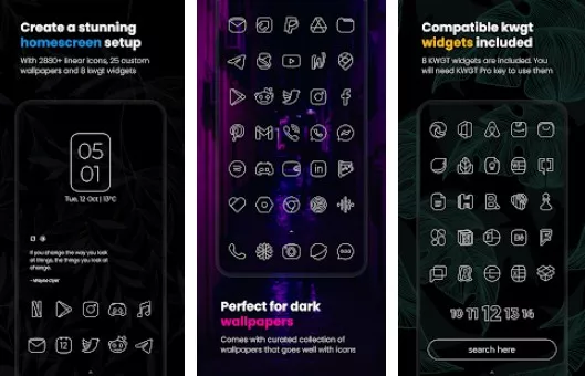 Gameplay screenshot from vera outline white icon pack for Android