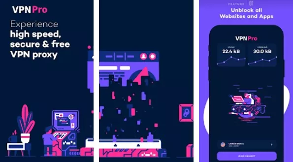 Gameplay screenshot from vpn pro pay once for life for Android
