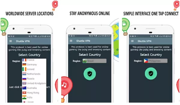 Gameplay screenshot from vpn shuttle vpn free vpn proxy fast vpn for Android