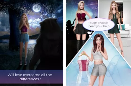 Gameplay screenshot from werewolf romance interactive love games for Android