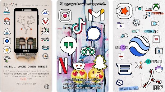 Gameplay screenshot from whitart icon pack for Android