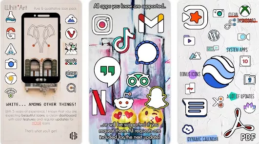 Gameplay screenshot from whitart icon pack for Android