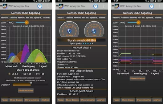 Gameplay screenshot from wifi analyzer pro for Android