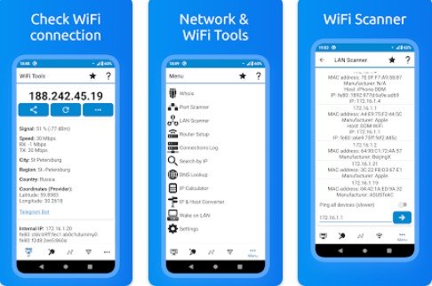 Gameplay screenshot from wifi tools network scanner for Android