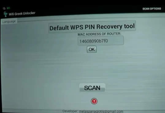 Gameplay screenshot from wifi wps unlocker for Android