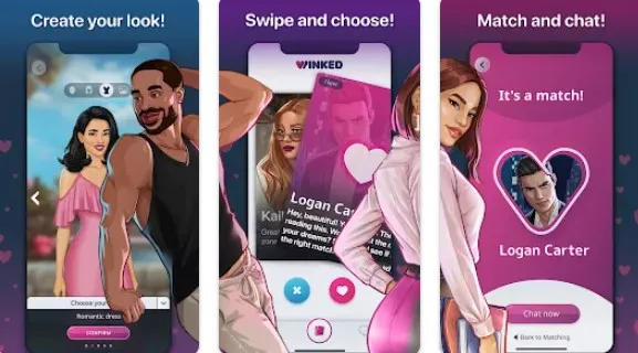 Gameplay screenshot from winked episodes of romance for Android