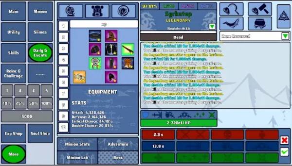 Gameplay screenshot from wizard and minion idle for Android