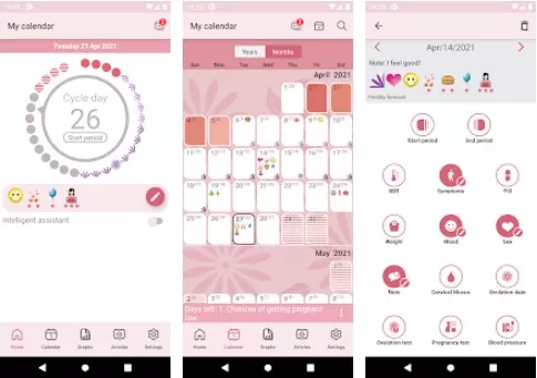 Gameplay screenshot from womanlog pro calendar for Android