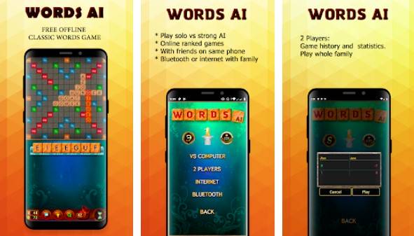 Gameplay screenshot from word games aI free offline games for Android