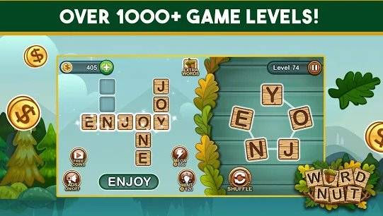 Gameplay screenshot from word nut word puzzle games and crosswords for Android