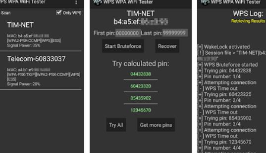 Gameplay screenshot from wps wpa wifi tester for Android
