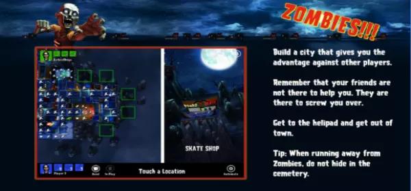 Gameplay screenshot from zombies board game for Android