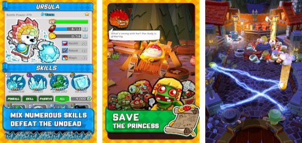 Gameplay screenshot from zombie rollerz pinball adventure for Android