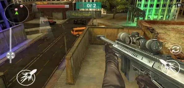Gameplay screenshot from zombie sniper shooter for Android