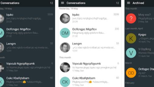 Gameplay screenshot from yaata sms mms messaging for Android