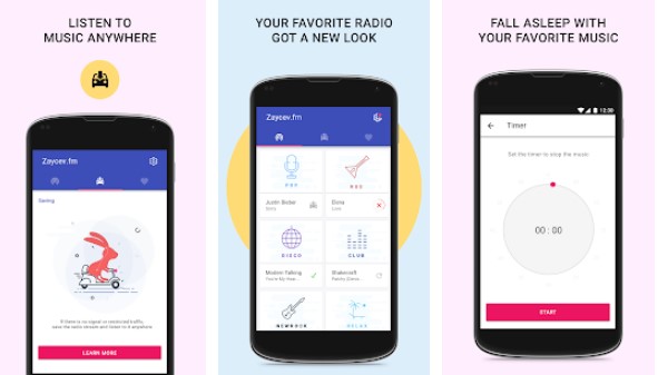 Gameplay screenshot from zaycev fm listen online radio for Android
