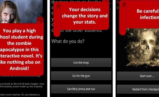 Gameplay screenshot from zombie high choices game for Android