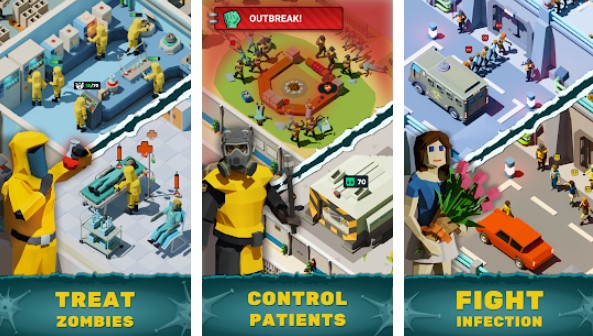 Gameplay screenshot from zombie hospital idle tycoon for Android