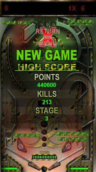 Gameplay screenshot from Zombie Smash Pinball Full for Android
