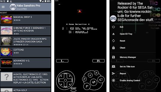 Gameplay screenshot from yaba sanshiro pro sega saturn emulator for Android