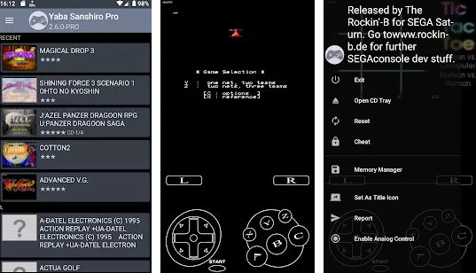 Gameplay screenshot from yaba sanshiro pro sega saturn emulator for Android
