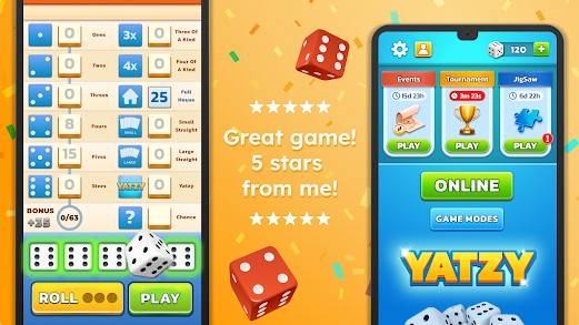 Gameplay screenshot from yatzy fun classic dice game for Android