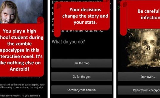 Gameplay screenshot from zombie high choices game for Android
