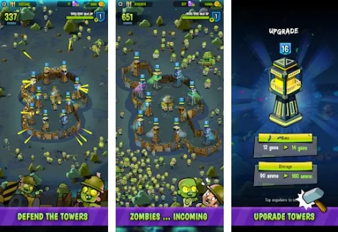 Gameplay screenshot from zombie towers for Android
