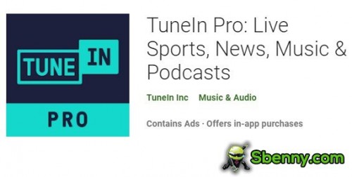 APK-файл TuneIn Pro: спортивные передачи, новости, музыка и подкасты