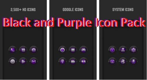 Черный и фиолетовый Icon Pack MOD APK