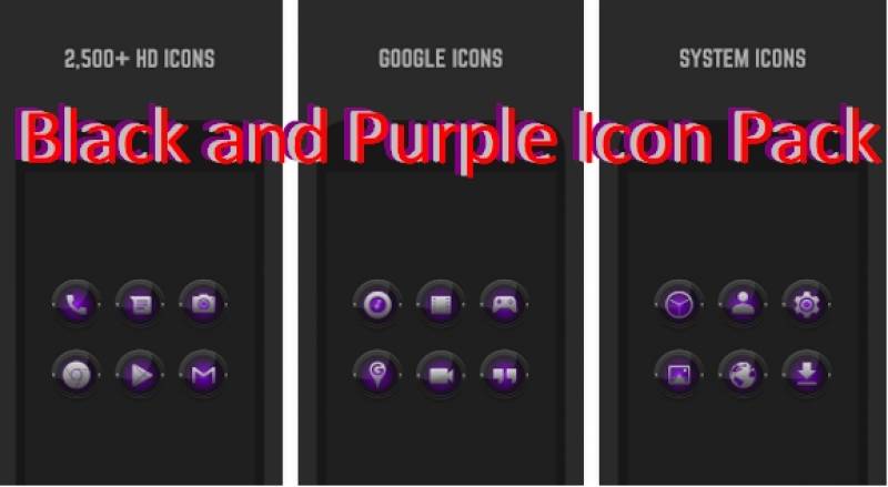 Black and Purple Icon Pack MOD APK