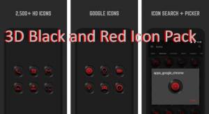APK 3D Black and Red Icon Pack MOD