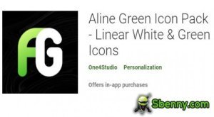 Aline Green Icon Pack - Linear White &amp; Green Icons MOD APK
