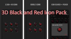 Pakiet ikon 3D czarno-czerwonych MOD APK
