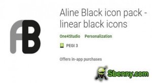 Aline Black 아이콘 팩 - 선형 블랙 아이콘 MOD APK