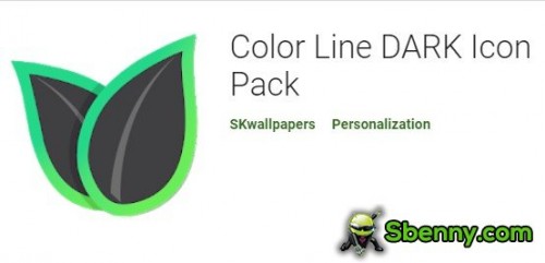 Línea de color OSCURO Icon Pack MOD APK