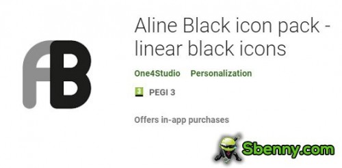 Paket ikon Aline Black - ikon ireng linear MOD APK