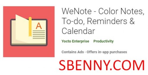 WeNote - Note a colori, cose da fare, promemoria e calendario MOD APK