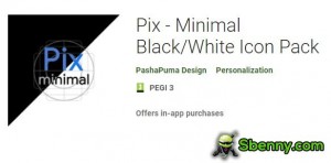 Pix - Pack d'icônes noir/blanc minimal MOD APK
