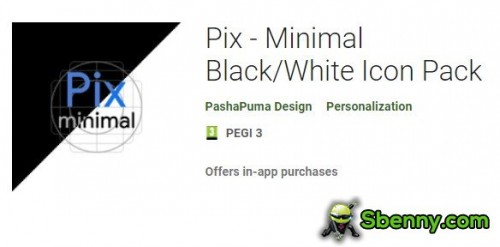 Pix - Pacchetto icone minime in bianco e nero MOD APK