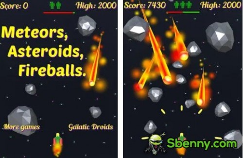 Météores, astéroïdes et boules de feu Pro APK