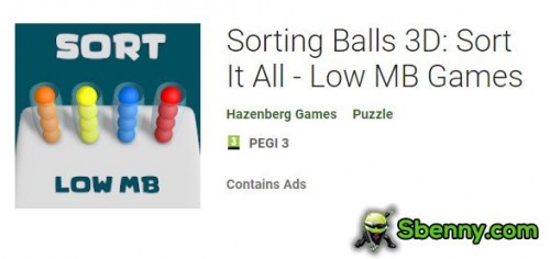 Sorting Balls 3D: Sort It All - Low MB Games MOD APK