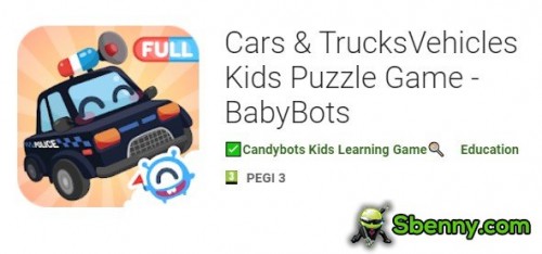 Carros e caminhões, veículos, crianças, jogo de quebra-cabeça -BabyBots APK