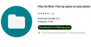 Files Go Beta: Szabadítson fel helyet a telefon APK-ján