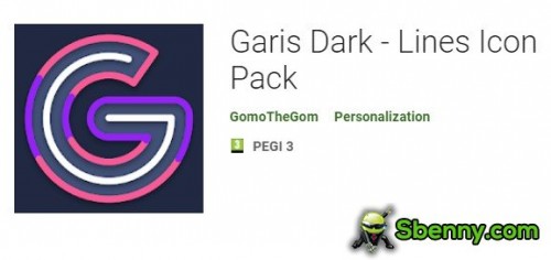 Garis Dark - Paquete de iconos de líneas MOD APK