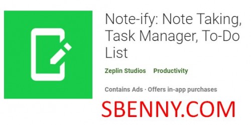 Note-ify: Toma de notas, Administrador de tareas, Lista de tareas pendientes MOD APK